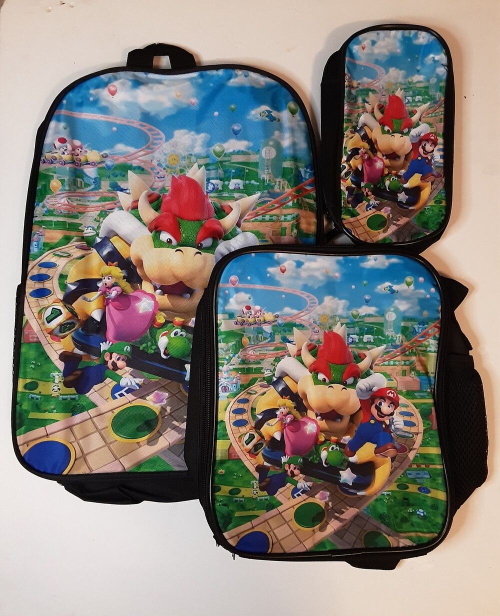 Mario Party Backpack, Lunch Bag and Pencil Bag